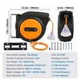 thumbnail image 6 of KFFKFF Pull-Out Power Cable Reel, 65 FT, Robust 12AWG/3C SJTOW Retractable Electrical Wire with Illuminated Triple Tap Outlet, 15 Amp Circuit Protection 180° Pivoting Bracket, 6 of 9