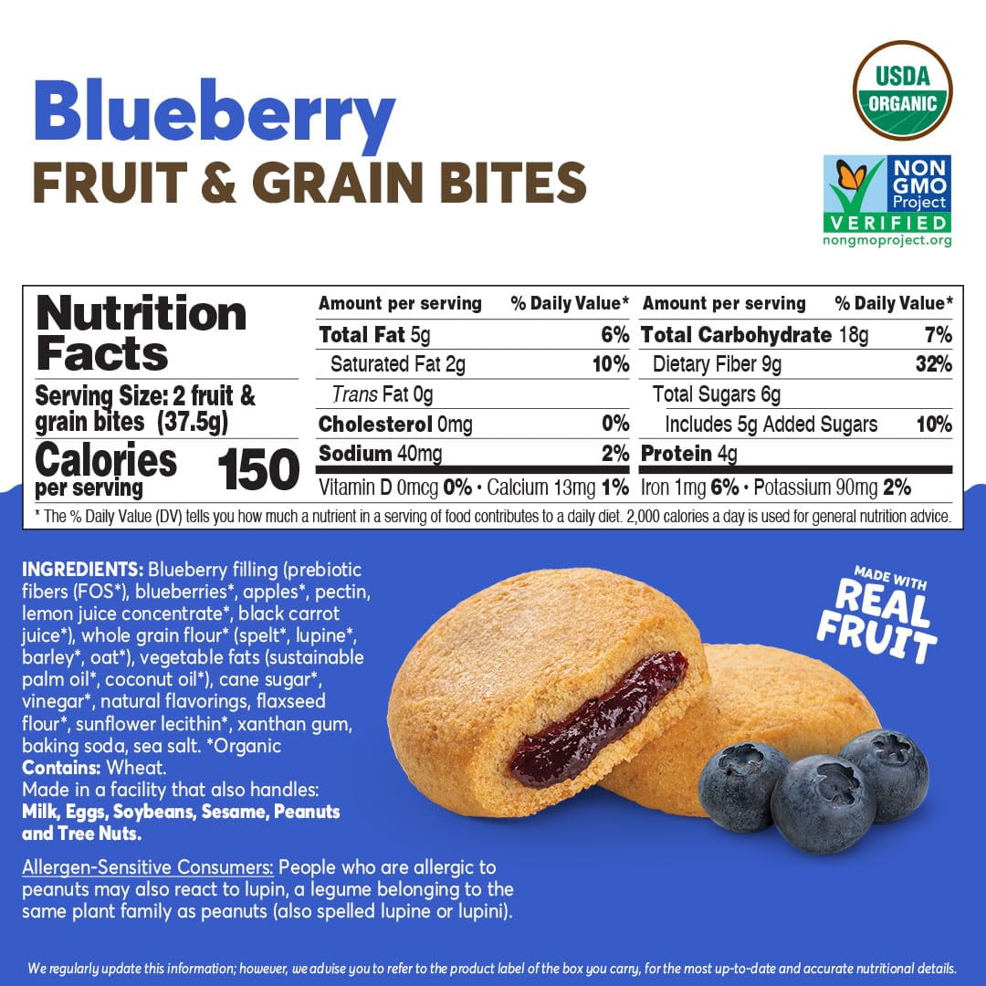 (Pack Of 6) Olyra Biscuit Fruit Filled Blueberry Organic 5.28 Oz