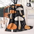thumbnail image 2 of Colorful Mushroom Plant Black Pattern Blanket,Comfortable Soft Lamb Wool Throw Blanket,All Season,Warm Lightweight Blankets for Sofa Bed Couch Living Room Chair,50"x60", 2 of 4