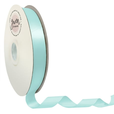 UPC: 0810056347529 | Light Blue Double Faced Satin Ribbon for Crafts  7/8  x 100 Yards by Gwen Studios