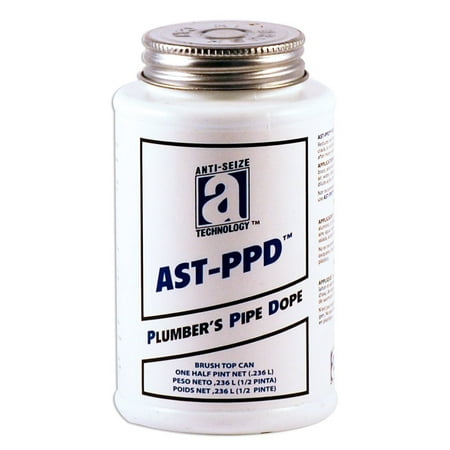 AST-PPD 25108 Plumbers Pipe Dope, Professional Grade, 1/2 pint, Tan, Sets soft, non-hardening, contains non-toxic, inert oils and carbonate By AntiSeize Technology Ship from
