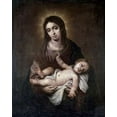 thumbnail image 2 of Murillo, Bartolome Esteban 15x18 Black Ornate Wood Framed with Double Matting Museum Art Print Titled - Virgin and Child #1, 2 of 4
