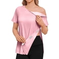 thumbnail image 2 of Chemo Dialysis Shirts for Women Post Shoulder Surgery with Double Shoulder Zippers After Rotator Cuff Injury Pink 2XL, 2 of 9