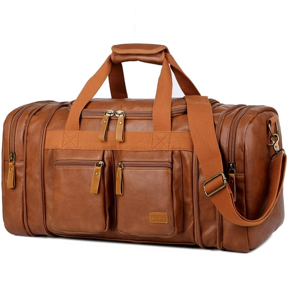 Bolsa de viaje de fin de semana Baosha HB-21 de piel vegana, color marrón