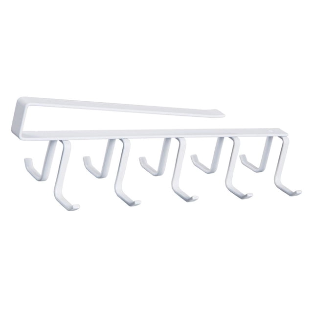 Estante De Almacenamiento De Cocina Estilo Japonés Doble Fila 10 Ganchos Armario De Metal Colgador Gancho Estante Montaje En Pared Gancho De Armario Sin Costura Perforado Methold HA019666-00