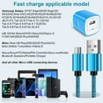 thumbnail image 3 of Fast Charger USB Adapter Charger with 6FT Micro USB Cable Fast Charging Android Charger, Braided Nylon Micro USB Cables for Samsung, Android Devices, Blue, 3 of 7