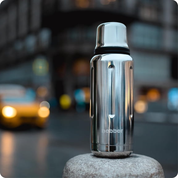 Bobber - 34 oz Vacuum Insulated Stainless Steel Water Bottle with Cup Lid - Dishwasher Safe - Keeps Drinks Hot for 48 Hours and Cold for 72 Hours - Triple Walled Thermo Flask (Glossy)