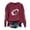Wine Red, variant on Gsakboxl Cardigan Sweaters for Women Fashion Crewneck Sweatshirt With Football Heart Graphic Striped Long Sleeves Loose Fit No Hood Casual Pullover Tops Ideal For Game Day Autumn Vacation Outfits
