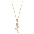 thumbnail image 3 of Brilliance Fine Jewelry 10K Yellow and Pink Gold Rose with Rhodium on Gold Filled Necklace,18", 3 of 4