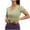 Green, variant on Women V-Neck Workout Crop Tops Short Sleeve Base Layer Sports T-Shirt for Yoga Running and Gym Green S