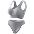 thumbnail image 2 of Women's Bra And Brief Sets Sports Bra Women'S Fitness Running Yoga Vest Without Rims Large Size Breathable Sports Bra Set,Gray Women's Bra & Brief Sets XXXL, 2 of 5