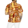 thumbnail image 2 of HAPPY BAY Men's Hawaiian Shirts Short Sleeve Button Down Shirt Floral Shirt Men Boho Holiday Casual Summer Beach Shirts for Men Funny M Geometric, Autumn Brown, 2 of 6