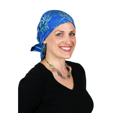 Bali Batik Head Scarf Chemo Scarves for Women Cancer Headwear Square Head Wrap (Pacific
