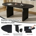 thumbnail image 5 of KATBOC Modern Dining Table and Chairs Set, 70in MDF Table with 4 Padded Boucle Chairs,Mid-Century for Home, Kitchen, Family Gatherings, Black&White, 5 of 8