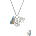 thumbnail image 2 of Delight Jewelry Silvertone Large Translucent Pastel Flying Butterfly Let Things Go Fall Zoey Charm Necklace, 28", 2 of 4