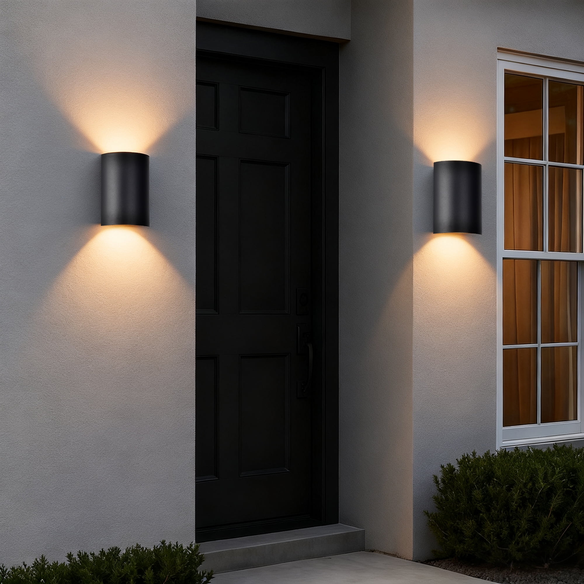 Modern Outdoor Wall Light Black LED Up & Down Sconce, 20W 3000K Waterproof Exterior Light for Porch Patio