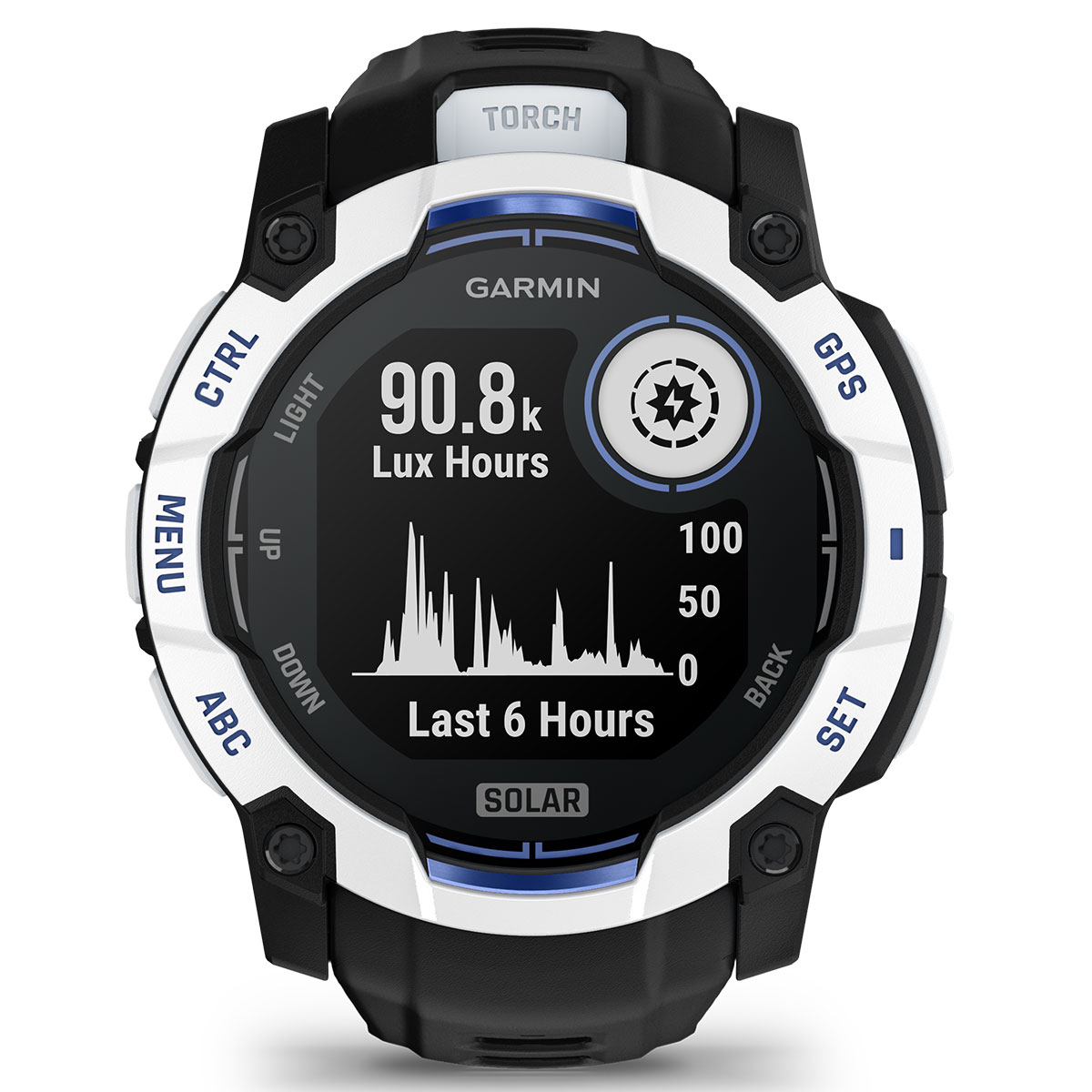 Garmin Instinct 3 Solar (Whitestone/Bolt Blue, 50mm) Rugged Outdoor GPS Smartwatch Bundle with PlayBetter Portable Charger & HD Screen Protectors