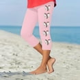 thumbnail image 2 of AUNVITO Girls Baseball Print Yoga Pants Casual Sport Capri Fashion Athletic Comfort, 2 of 4