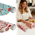 thumbnail image 6 of 67 Pattern Printing Christmas Wrapping Paper Rolls, Christmas Gift Wrap, Kids Funny Christmas Theme Wrapping Paper,Wide Birthday Xmas Santa Festive Present Wrapping Rolls(Blue-19.69*70.87 Inches), 6 of 8