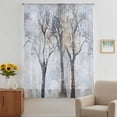 thumbnail image 3 of Boho Grey Tree Sheer Curtains 72 Inches Long, Vintage Watercolor Trunk Branch Light Filering Curtains, Breathable Simi Curtain Privacy Drapes for Living Room Bedroom Lightweight Window Treatment, 3 of 9
