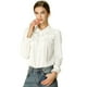 thumbnail image 1 of INSPIRE CHIC Blusa Camisa Tops Con Botones Manga Larga Pu?o Elástico Detalle De Volantes Para Mujeres Blanco M, 1 of 6