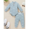 thumbnail image 3 of Douhoow Infant Boys Girls Clothes Baby Ribbed Sun Print Long Sleeve Bodysuits Pants, 3 of 9