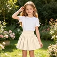 thumbnail image 6 of Vornjynx Girls Athletic Tennis Golf Skirts with Shorts Ruffle High Waist Summer Comfort A-Line Skorts Beige Size 5, 6 of 9