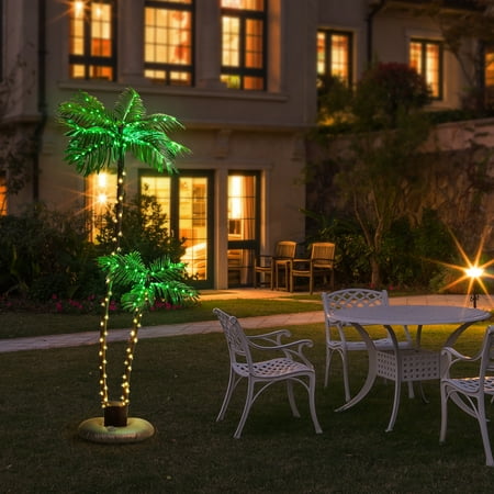 Condition photo showing Good Condition for solar lighted palm trees for outside patio