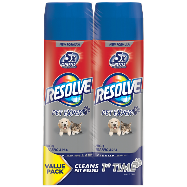 Resolve Pet High Traffic Carpet Foam Dual Pack, 44oz (2 Cans x 22oz