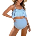 thumbnail image 2 of YHAJDS Maternity Bikini Set Textured Solid Twisted V Neck Two Piece Nursing Swimwear, 2 of 5