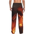 thumbnail image 7 of Salouo Fiery Dragons Castle Attack Print Pajama Pants for Men, Lounge Pants Elastic Waistband Casual Men's sleepwear Loungewear Sleep Pajama Pant -Medium, 7 of 7