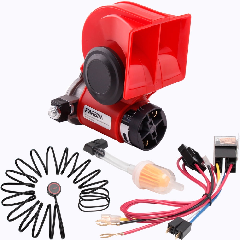 FARBIN Air Horn Kit 12V 150db Loud Horn for Car/Truck,with Wiring Harness  and Push Button Switch