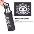 thumbnail image 4 of Water Bottles 20oz Straw Lid Wide Mouth Stainless Steel for School Sport Travel Cute Cat with Hexagram, 4 of 9