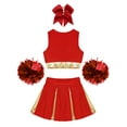 thumbnail image 4 of iiniim Girls Cheer Leader Kids Cheerleading Uniform with Accessories Carnival Party Size 6-16 A Red 16, 4 of 7