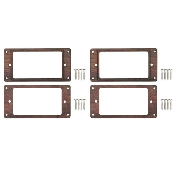 4 Piezas Humbucker de Madera de Guitarras Electricas Marco de Registro de Guitarra Anillo de Montaje de Registro