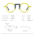 thumbnail image 3 of HEPIDEM Multicolor Acetate Glasses Frame Men Round Eyeglasses Optical Spectacles ( 9382 Transparent ), 3 of 9