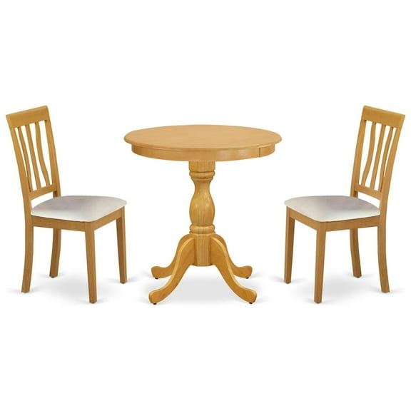East West Furniture Eden 5-piece Wood Dining Table and 2 Chair Set in Oak