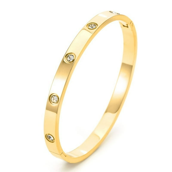 18K Rose gold Plated cross Bracelet with Cubic Zirconia Stones Bangle Cuff Best Gifts with Crystal for Mother's Day Valentine's Day Wedding Couples and Birthdays