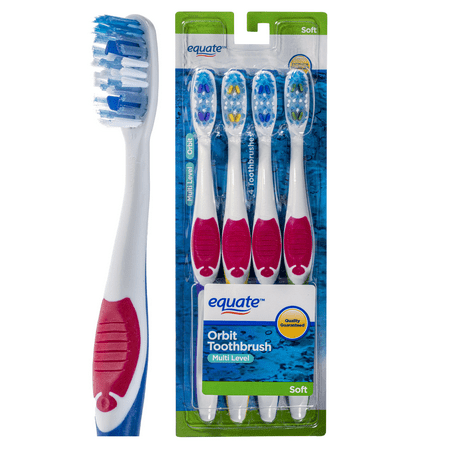Equate Multi Level Soft Orbit Toothbrush, 4 count