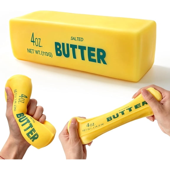 Crunchy Squishy Toy, Crunchy Butter Squishy ASMR Sensory Fidgets Desk Toys Slow Rise Moldable Realistic Squishy Butter Stick Squeeze Toys Adult Fidgets Calming Stress Relief Gifts for Women Men Teens