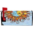 thumbnail image 5 of Coolnut Mailbox Cover Vintage Magic Sun and Moon On Blue Post Mail Box Cover Magnetic Mail Wraps Cover Oversize 25.4" L x 20.78" W, 5 of 5