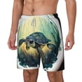 thumbnail image 2 of Balery Watercolor Turtle3 Mens Swim Trunks Swim Shorts for Men Quick Dry Inseam Beach Shorts with Compression Liner Pocket-Medium, 2 of 9