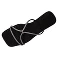 thumbnail image 1 of Bmisegm Women Sandals New Pattern Bright Diamond Decoration Fashion Flat Bottom Open Toe Breathable and Comfortable Beach Slippers Womens Sandals Summer Black 9, 1 of 9