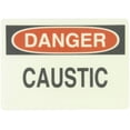 thumbnail image 1 of Brady 73489 14" Width x 10" Height B-120 Premium Fiberglass, Black and Red on White Chemical and Hazardous Materials Sign, Header "Danger", Legend "Caustic", 1 of 1