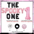 thumbnail image 6 of Halloween Decoration for a Girl's 1st Birthday, Pink and Black Balloons, Ghost 1st Birthday Banner, Bat Spider Aluminum Balloon No.1 Girl, 6 of 6