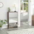 thumbnail image 3 of Prime Garden Mirror Shoe Cabinet, Mirrored Shoe Rack with 3 Tier for Entryway,Gray, 3 of 9