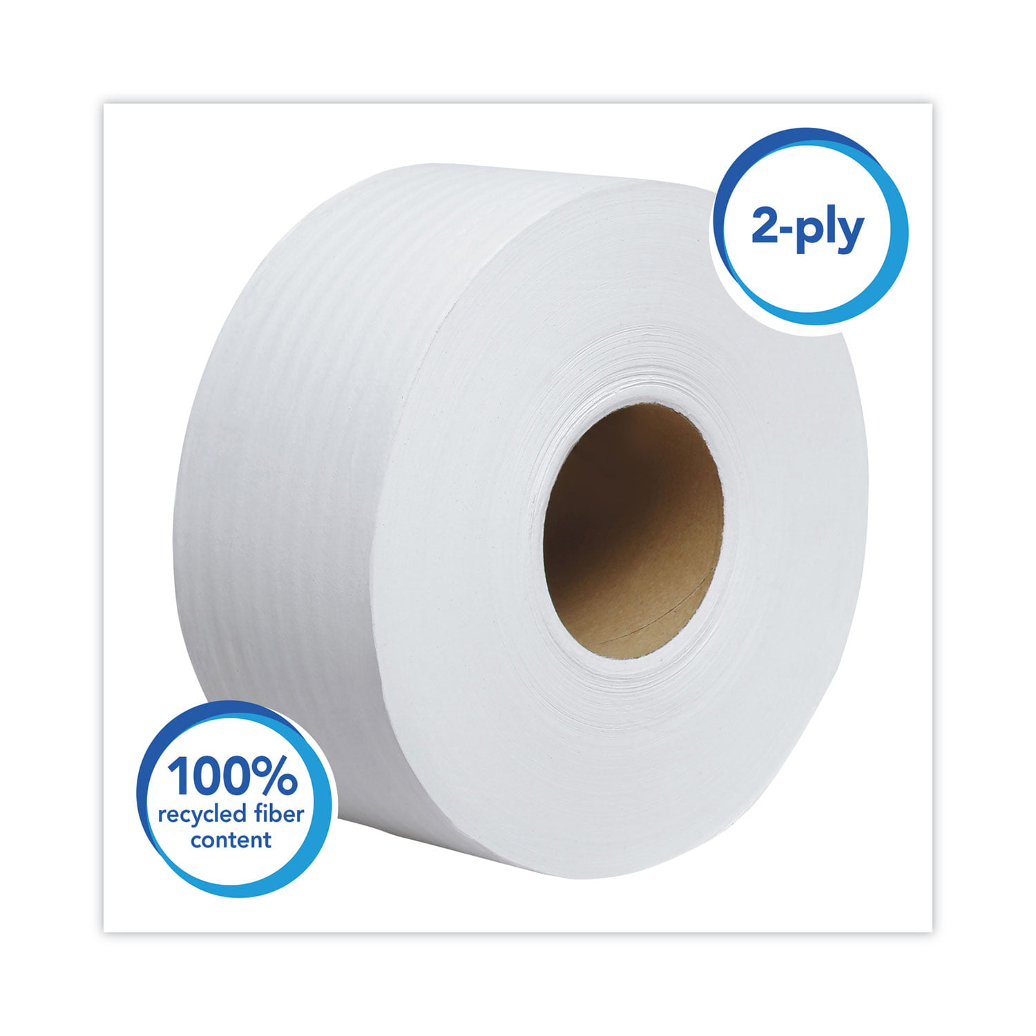 Scott Essential 100% Recycled Fiber JRT Bathroom Tissue for Business, Septic Safe, 2-Ply, White, 1000 ft, 12 Rolls/Carton - 3