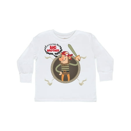 

Inktastic Big Brother Pirate Gift Toddler Boy Girl Long Sleeve T-Shirt