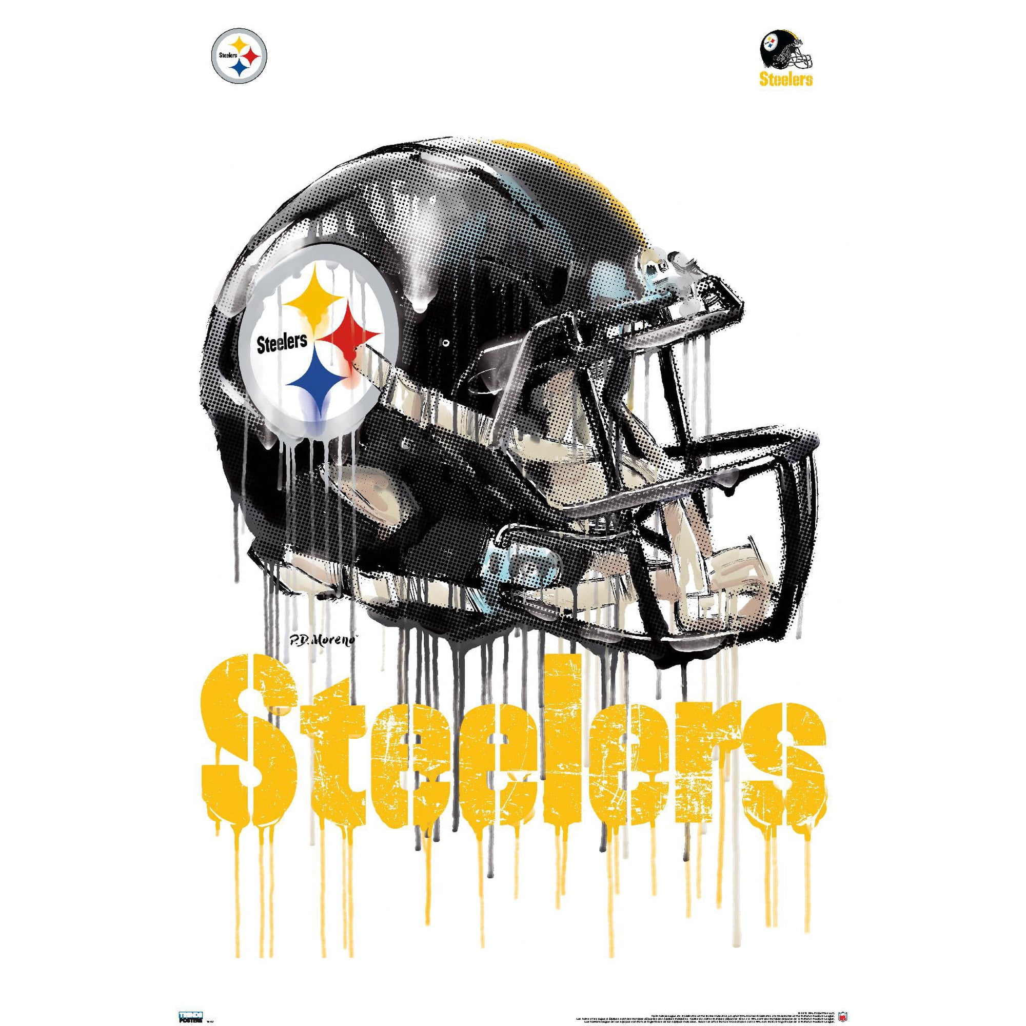 NFL Pittsburgh Steelers - Drip Helmet 20 Wall Poster, 22.375" x 34"