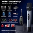 thumbnail image 2 of AFUOO Ensemble de Microphone Sans Fil pour Chant, Discours et Karaoké, Récepteur Double Micro 2.4GHz, 200 Pieds, Sac de Rangement Inclus, Cordon en Métal, 2 of 8